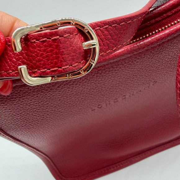Longchamp Le Foulonné Cherry Red Leather Crossbody Bag - Like New - Picture 3 of 13
